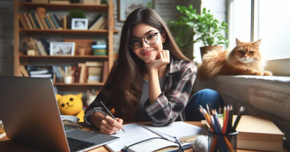 estudiar con una laptop al lado