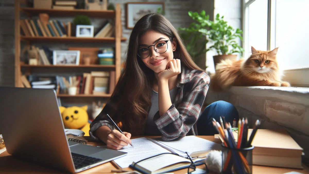 estudiar con una laptop al lado