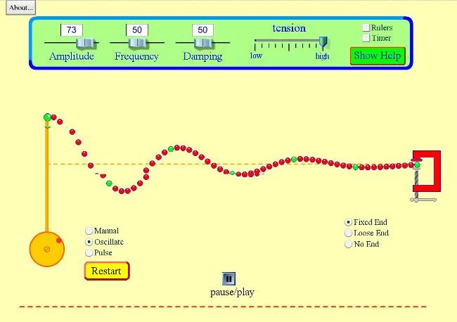 ondas cadena simulación física