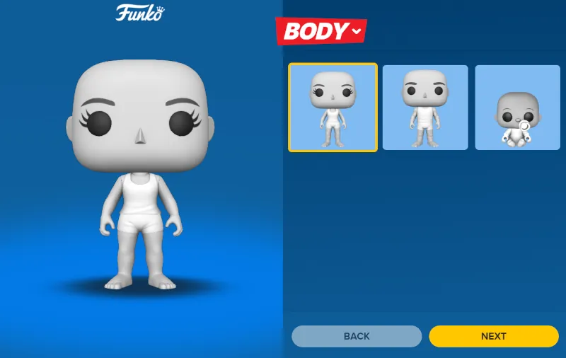 elegir cuerpo del funko