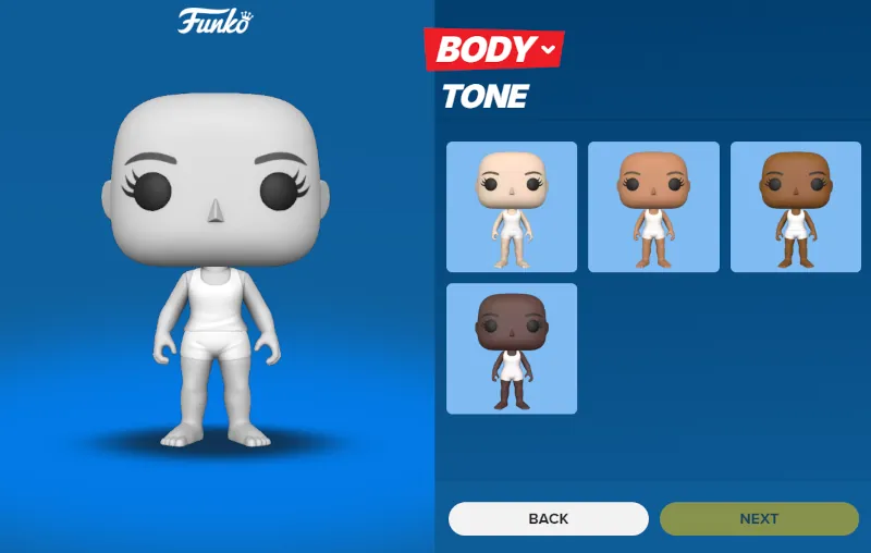 elegir tono de piel del funko