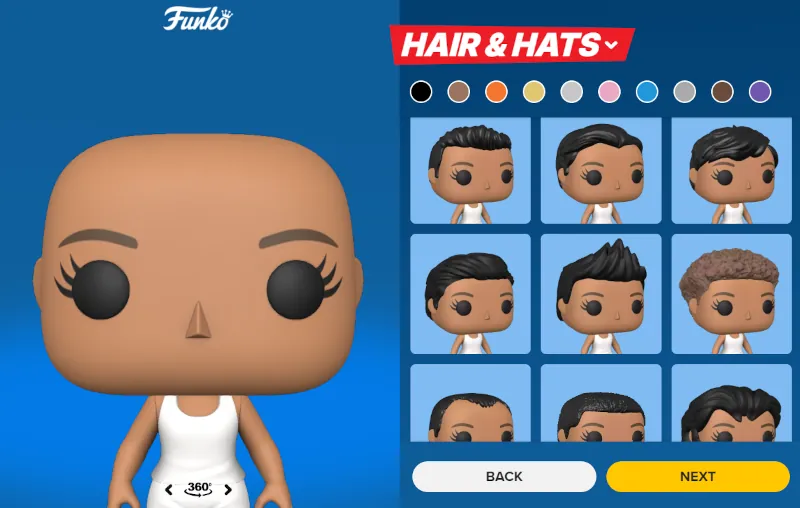 elegir cabello o sombrero del funko