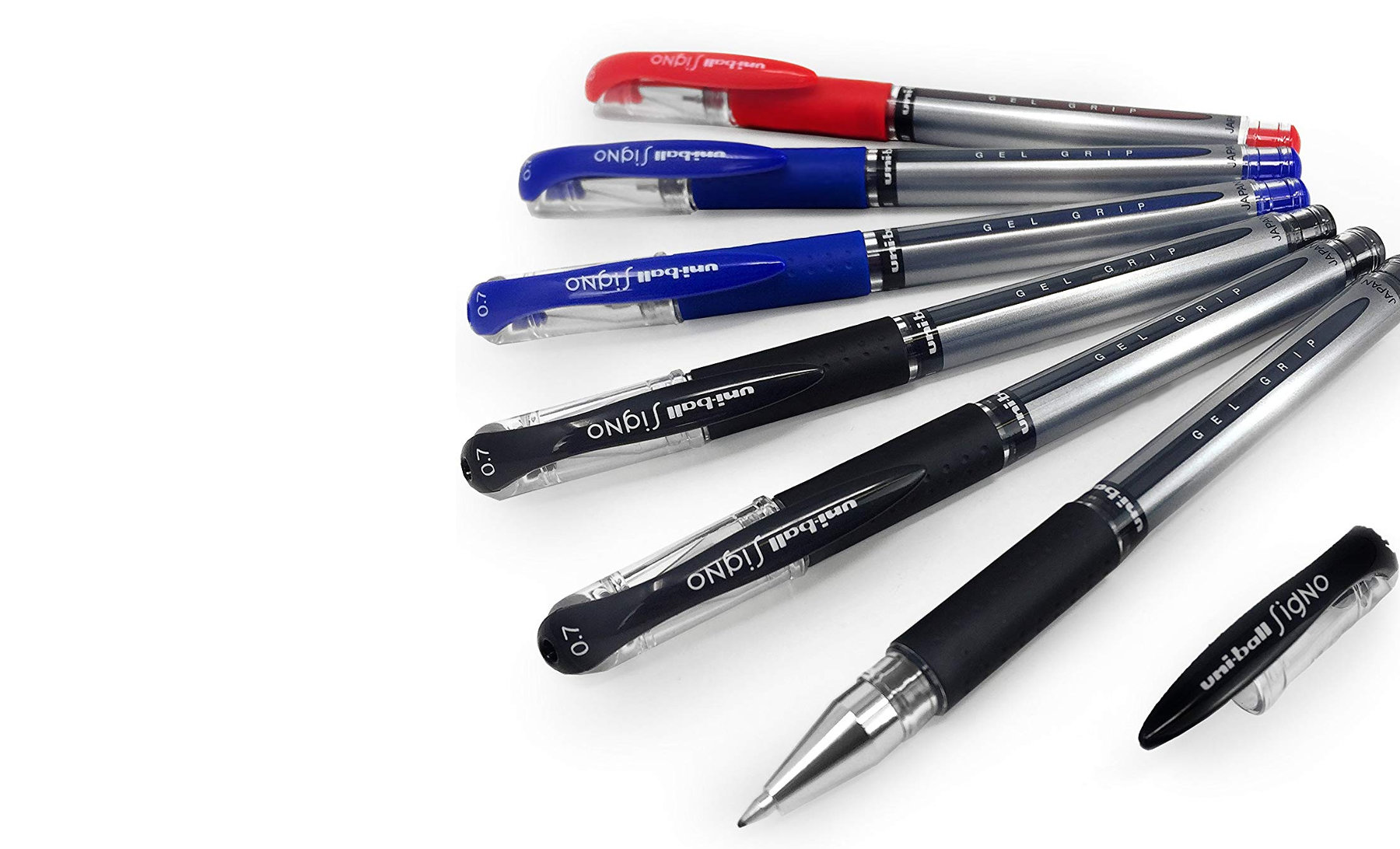 Bolígrafos, Micropuntas de Tinta Gel, Punta Media de 0.7 mm, uni