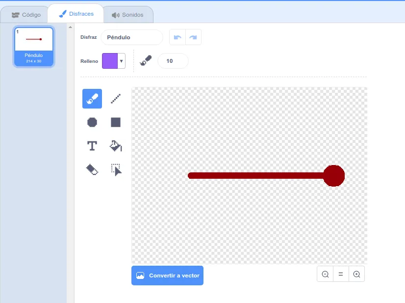 dibujo del péndulo en scratch