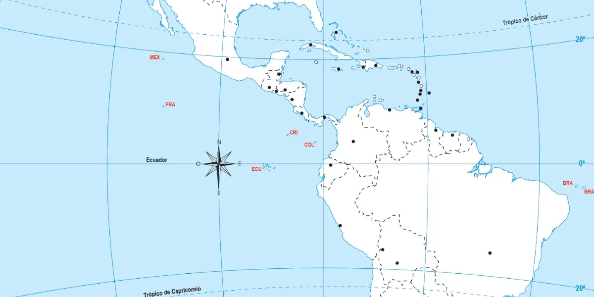 Mapa político de América Nro. 3 para descargar en PDF